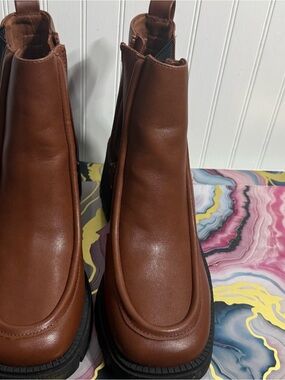 Underground Brown Leather Ankle Boots